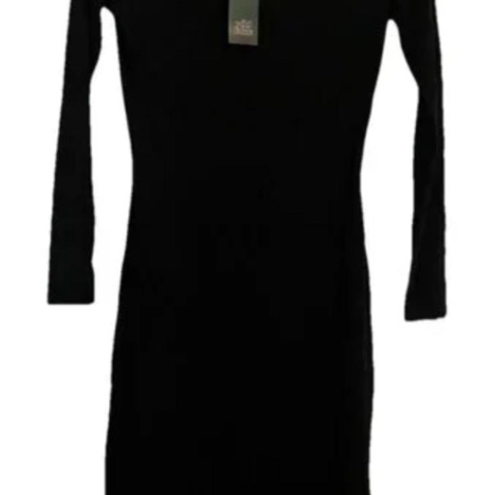 New Wild Fable Women's M Medium Dress Black Long Sleeve Knit Midi - Picture 3 of 5